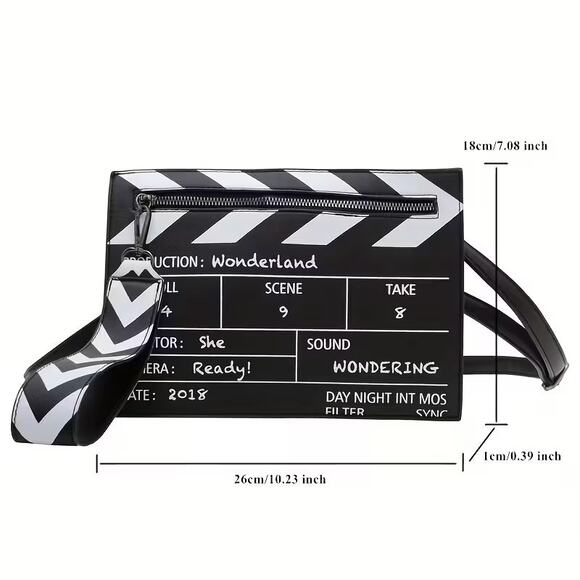 Clapperboard Crossbody Bag – Movie Slate Purse for Film Lovers | Unique Cinema - Picture 4 of 4